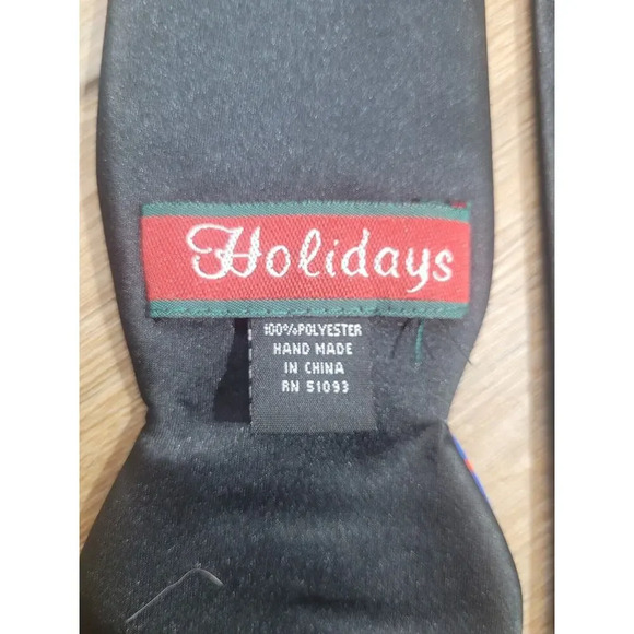 Men's Red Neck Tie Christmas Ornament Holiday Necktie - Picture 5 of 9